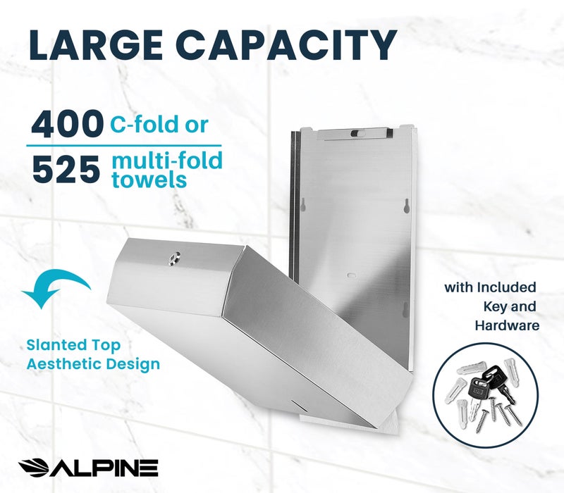 Alpine Industries Paper Towel Dispenser, medium, Stainless Steel - Image 2